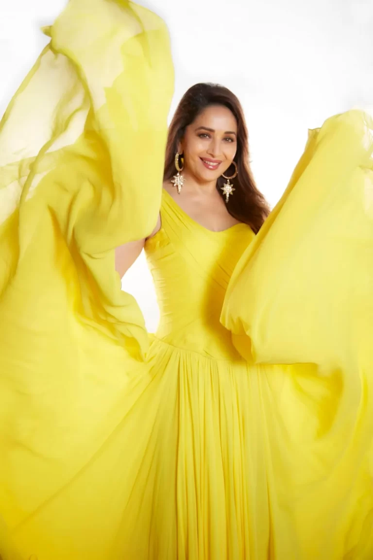 Maduri Dixit in Yellow Dress