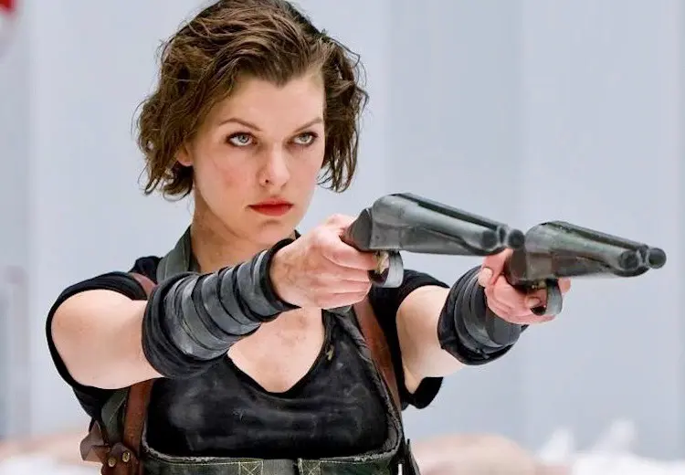 Milla Jovovich in the movie Resident Evil